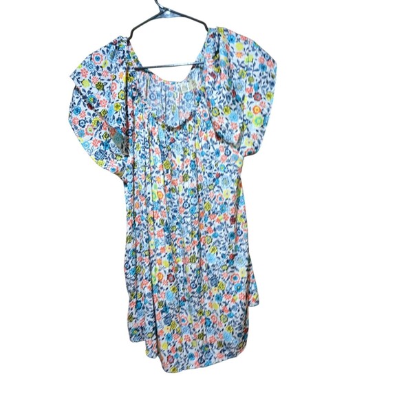 Terra & Sky Womens Top Size 1X Ruffle Sleeve Off Shoulder Floral - Picture 2 of 8